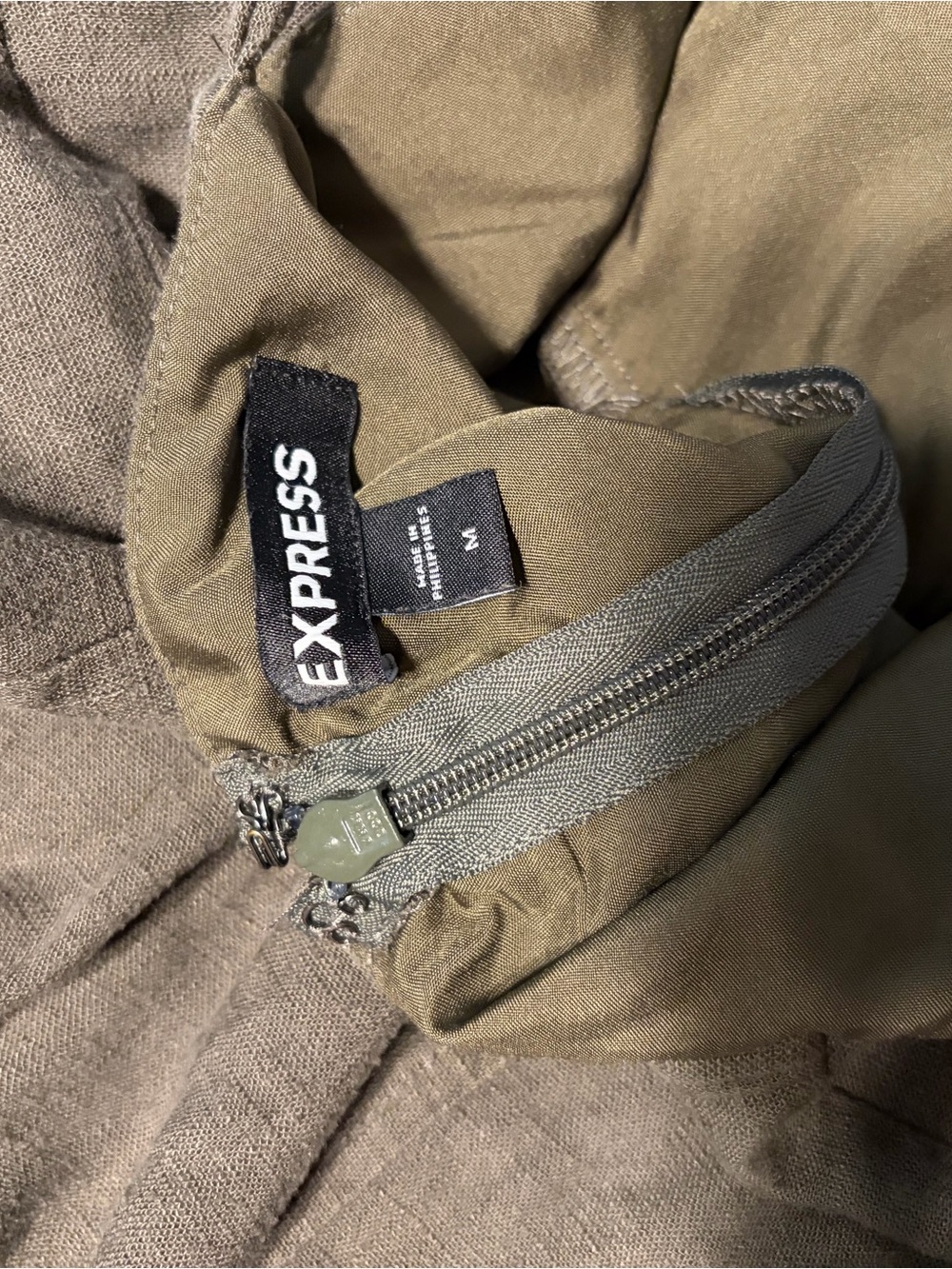 Express M Olive Green Spaghetti Strap Jumpsuit - Picture 3 of 3